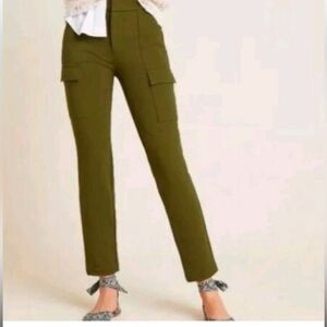 Anthropologie The Essential Slim Moss Green Cargo Pants